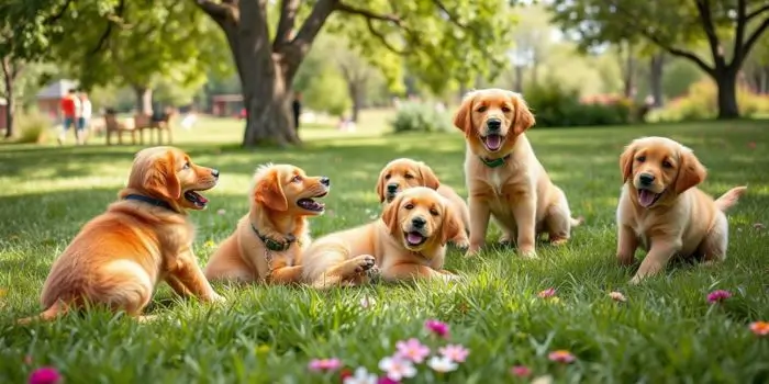 red golden retriever puppies	Informational