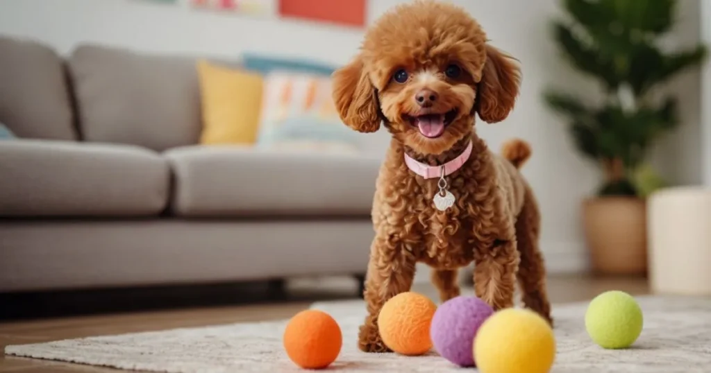 toy poodle playing